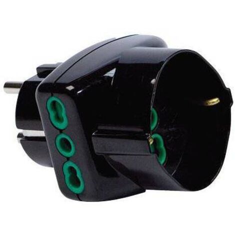 ADATTATORE TRIPLO SCHUKO-16A+SCHUKO FME - NERO 2P+T - 2 pezzi