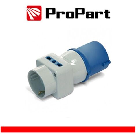 Adattatore triplo Spina ind.16A 2P+T 220-250V-Schuk/Bip IP44