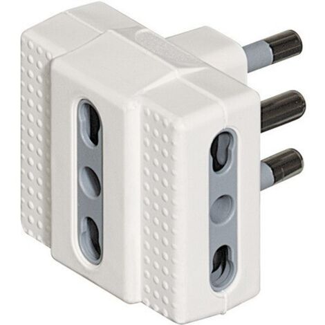 Adattatore Tris 3 Prese Bipasso Spina 16A Bianco Kit ( BTICINO cod. S3604DE )