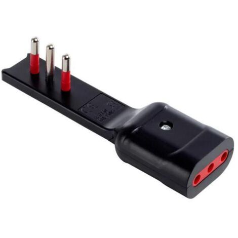 ADATTATORE ULTRAPIATTO SERIE 'EMILIA FLAT' spina e presa 2P + T 16A - nero