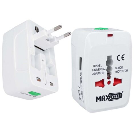 Adattatore Universale da Viaggio Con Presa EU UK USA AUS CN Con Caricatore USB 5V 1A