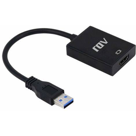 ADATTATORE USB 3.0-HDMI M/F BK CON CAVO ADJ