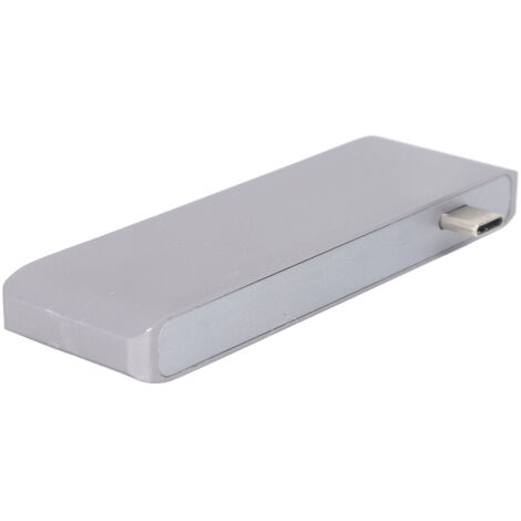 Adattatore USB-C 5 in 1, lettore di schede di memoria, docking station multiporta USB 3.0 per laptop OS X (grigio)