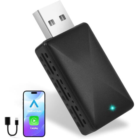 Adattatore wireless per CarPlay e Android Auto, Plug & Play, USB C/USB-A, compatibile con iOS 10+/Android 11+, adatto per veicoli compatibili con CarPlay/Android Auto, CZHZ04
