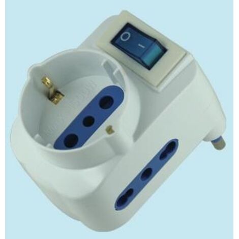 ADATTATORI ADATTATORE TRIPLICE BRIXO CON INTERRUTTORE SPINA + SCHUKO