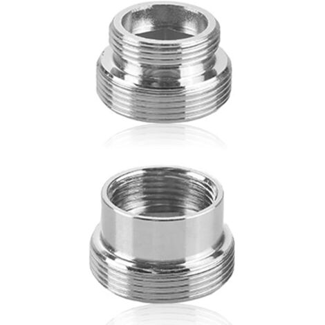 Adattatori per rubinetti in metallo argentato, 2 pezzi, connettore per aeratore per rubinetto, adattatore filettato per rubinetti da cucina e da bagno da 16 mm a 22 mm / da 22 mm a 16 mm