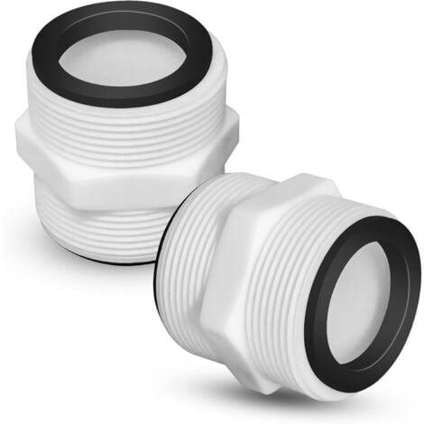 COOCHEER Adattatori per tubi flessibili per piscina da 1,5 a 1,5 piedi, 2 connettori per tubi flessibili per piscina fuori terra compatibili con Intex, prolunga per tubo da giardino con 2 rondelle per tubi fle