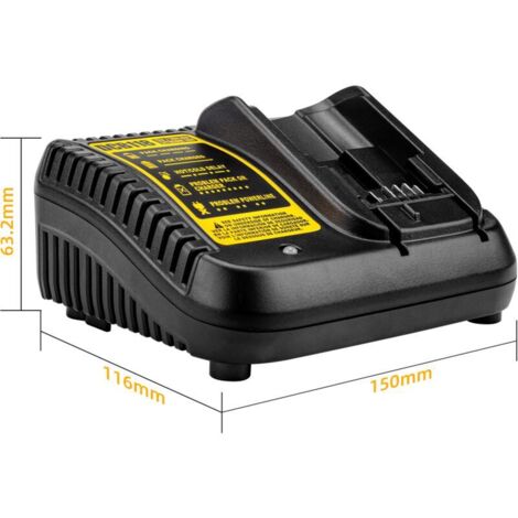 Adatto al caricabatterie DeWalt 18650, ricarica rapida 3A, nero e giallo