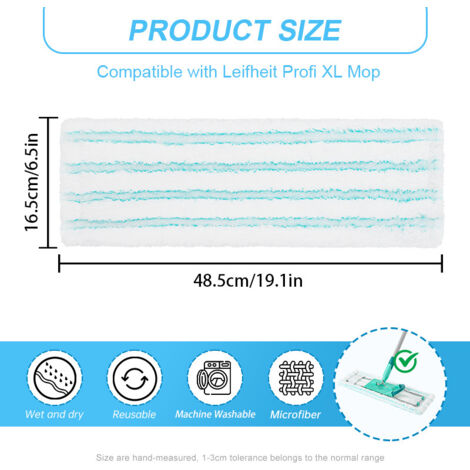 Adatto per 3 ricariche di panni in microfibra extra spessi Profi XL Micro Duo per la pulizia dei mop.