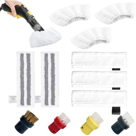 Adatto per scope a vapore Karcher SC1, SC2, SC4 e SC5 con spazzole in nylon e rame (12 spazzole in totale)