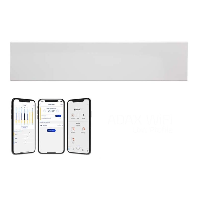 NEO WIFI Modern Electric Skirting Heater, Home Automation Heating, IPX4, LOT 20, 600w, White - Adax