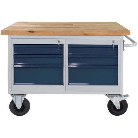 ADB 6 Schubladen Tischwagen Werkbank Wagen L 1300 x B 600 x H 827 mm max. 500 kg