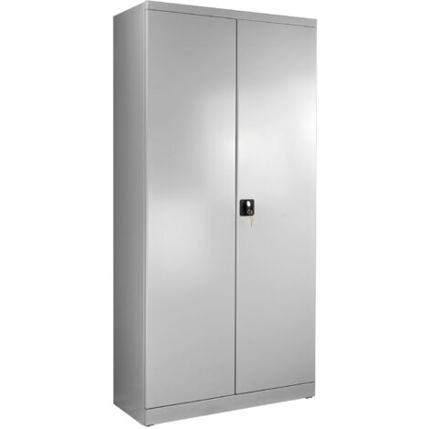 ADB Flügeltürenschrank, grau, RAL 7035, Höhe: 1950mm, Breite: 950mm Front:RAL 7035, Tiefe: 400