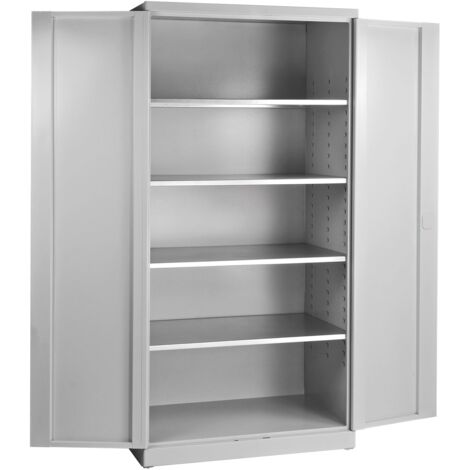 ADB Flügeltürenschrank, grau, RAL 7035, Höhe: 1950mm, Breite: 950mm Front:RAL 7035, Tiefe: 600