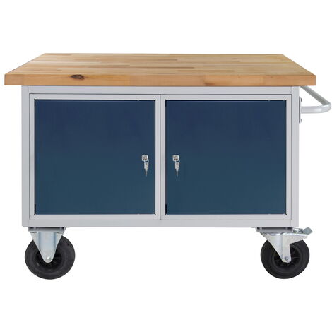 ADB mobile Werkbank Tischwagen Rollwagen 2 Türen L1300xB600xH827 mm max. 500 kg