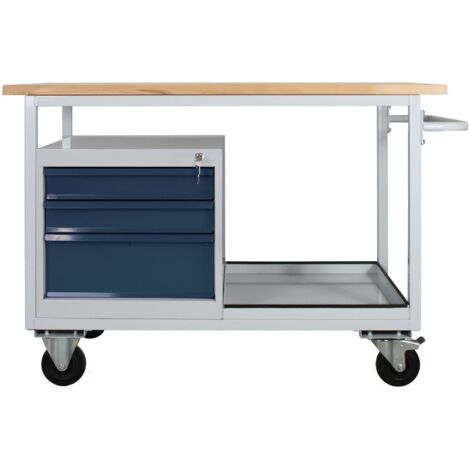 ADB Tischwagen Etagenwagen Eko 3 SL L1300xB600xH850mm RAL7035-7016 Arbeitstisch