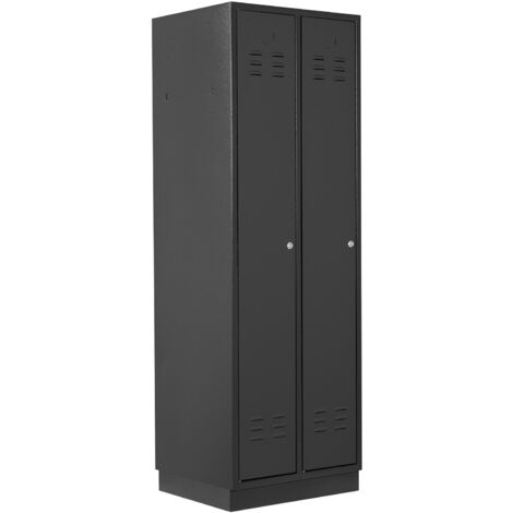 ADB Umkleideschrank / Spind 2-türig, RAL 7016/7016, Anthrazit, 178x60x50cm