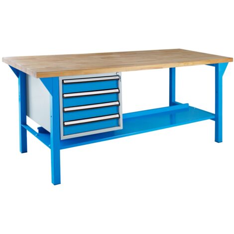 ADB Werkbank Arbeitstisch Tisch Schubladenbox 3 / 4 Schubladen 150 oder 200 cm