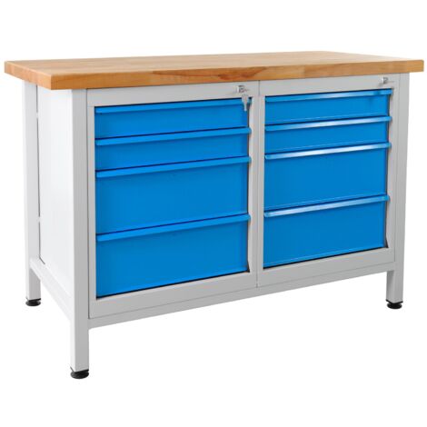 ADB Werkbank Werktisch Werkstatt Arbeitstisch mit 8 Schubladen 1200x600x840 mm