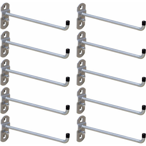ADB Werkzeughalter 10x mit senkrechten Hakenende d=6mm L=200mm Lochwand Hakenset