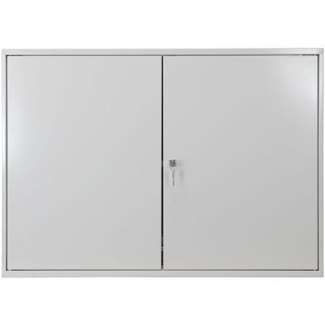 ADB Werkzeugwandschrank grau mit 1 Fachboden 1 Schublade Hängeschrank RAL7035