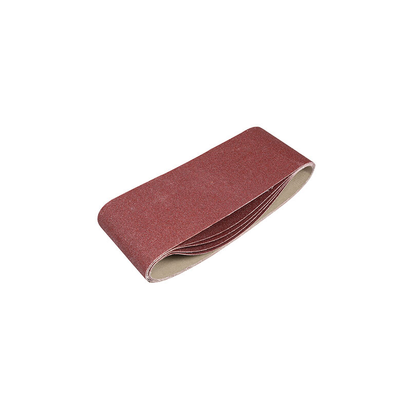 Timco - Sanding Belts - 120 Grit - Red (Size 100 x 610mm - 5 Pieces)