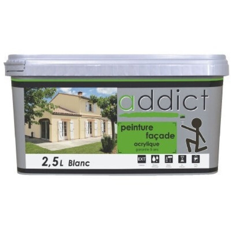Addict - Peinture Façade acrylique 2.5 litres Ton Pierre