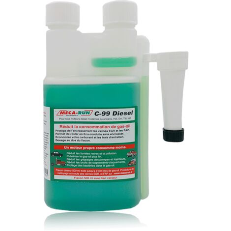 Additif carburant diesel 500ml – Traite et dépollue le carburant – Pour moteurs diesel – Améliore la combustion et réduit les émissions – Mecarun