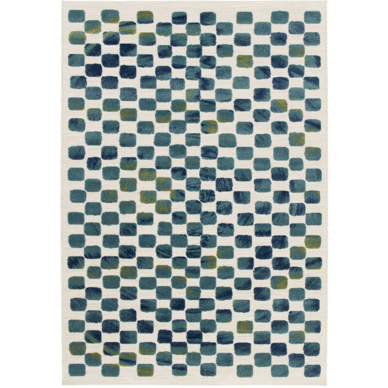 Tapis intérieur et extérieur à motif géométrique - Addo ii - Couleur - Bleu, Dimensions - 120x170 cm