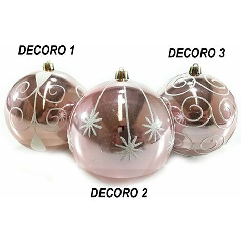 Addobbi natalizi Palline per decorazioni albero di natale set da 10 rosa molto belle e particolari - decoro: decoro 3