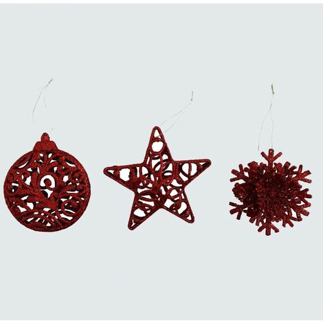 ADDOBBO 3D GLITTER ROSSO 10-12CM PREZZO CADUNO INDICARE LA PREFERENZA