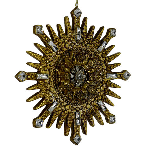 Addobbo per Albero di Natale in Resina oro cm 16,7x2,1x17,1