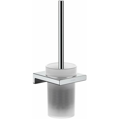 AddStoris Porta spazzola WC da parete in vetro opaco, cromato (41752000)