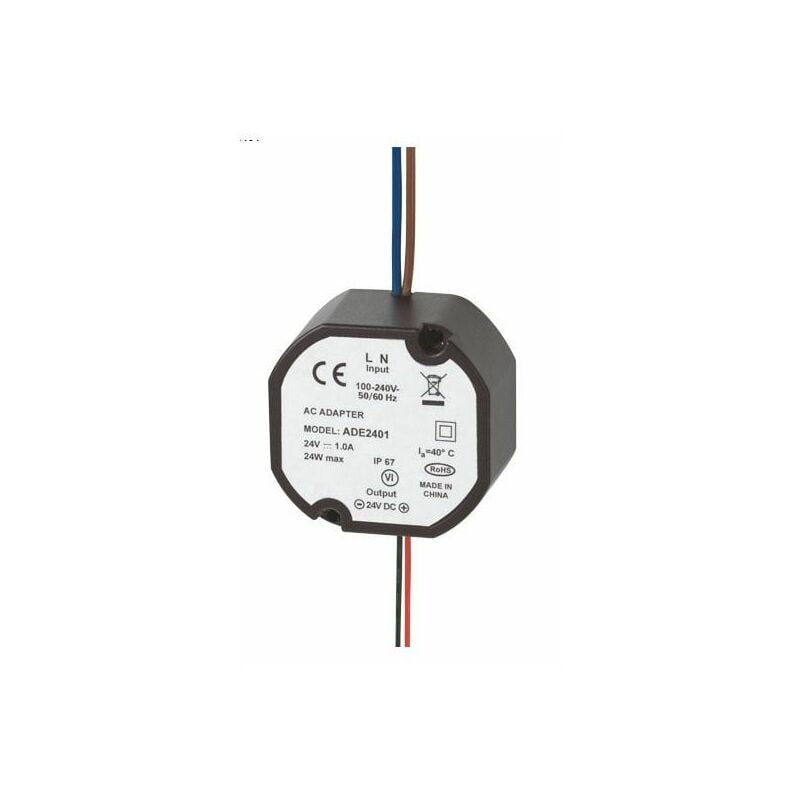Alimentation ronde 24VDC 1A avec sortie filaire, boite de dérivation Sewosy