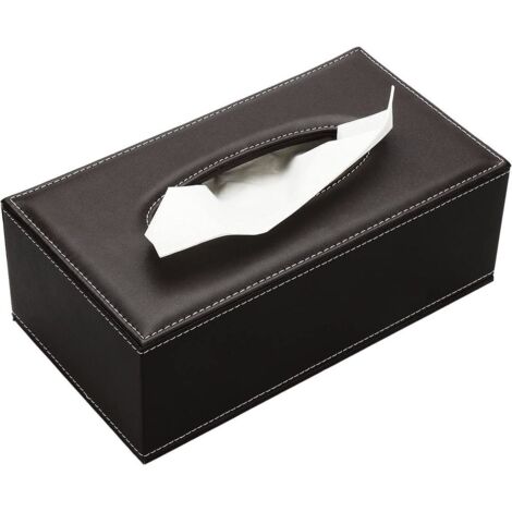 Adecuado para: Caja de pañuelos de cuero (marrón) para el hogar, la oficina y el coche.