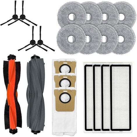 Adecuado para el kit de accesorios de repuesto de 21 unidades  L20 Ultra, para las piezas de aspiradora robot Dreame X20 Pro/X20 Pro Plus, 2 cepillos principales, 3 bolsas para polvo, 4 filtros, 4 cep