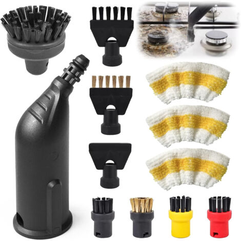 Adecuado para las fregonas de vapor Karcher SC1, SC2, SC4 y SC5: funda abrasiva para fregona, paño de nailon y cepillo de cobre – Kit de accesorios – Estilo 2