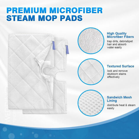 Adecuado para las mopas de vapor Shark S3901 y S3500: kit de 6 piezas de almohadillas de microfibra de repuesto y accesorios para mopa de vapor.
