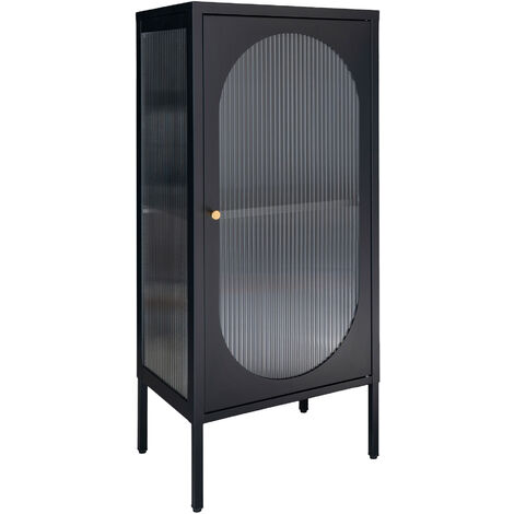 Adelaide Vitrinenschrank 1 Glastür schwarz.