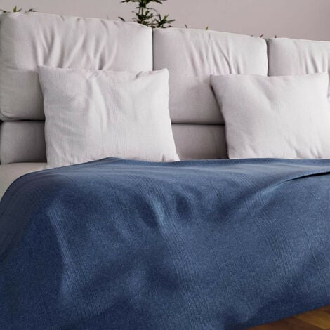 Couvre lit Bleu et Blanc à Carreaux - 220x240 cm