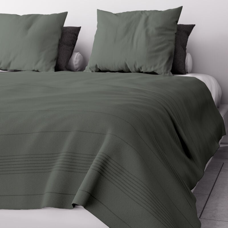 Soleil D Ocre - Jeté de lit ou canapé 220x240 cm adele kaki, par Soleil d'ocre