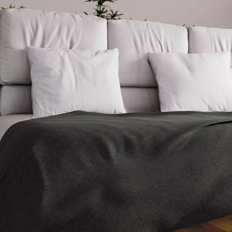 Jeté de lit ou canapé 180x220 cm adele anthracite, par Soleil d'ocre