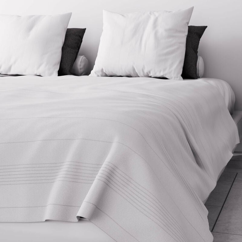 Soleil D Ocre - Jeté de lit ou canapé 220x240 cm adele blanc, par Soleil d'ocre