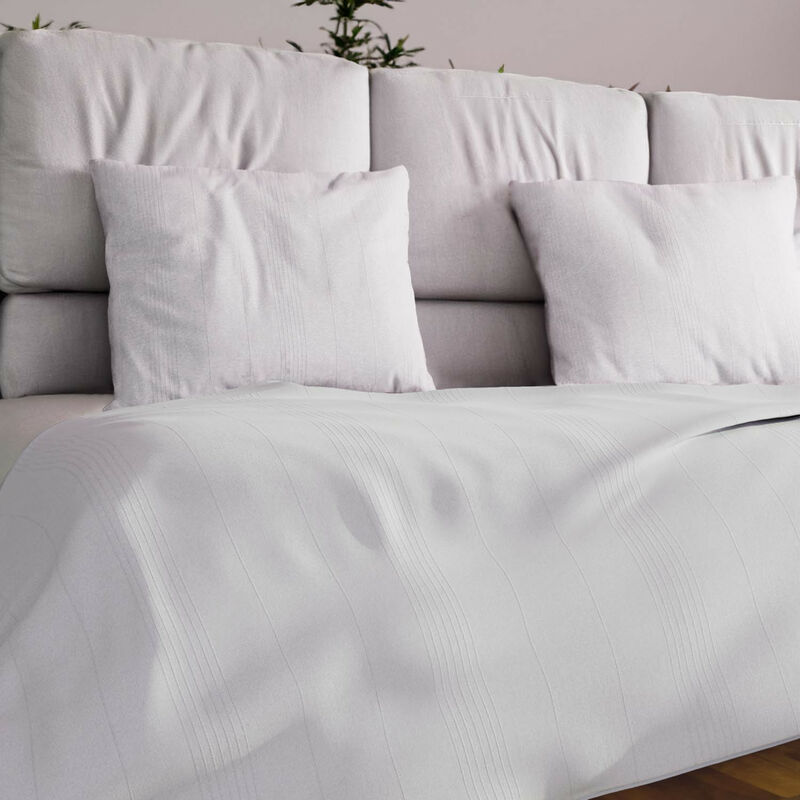 Soleil D Ocre - Jeté de lit ou canapé 180x220 cm adele blanc, par Soleil d'ocre