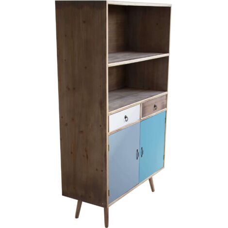 ADELINE - mobiletto 2 ripiani 2 ante e 2 cassetti in mdf multicolor