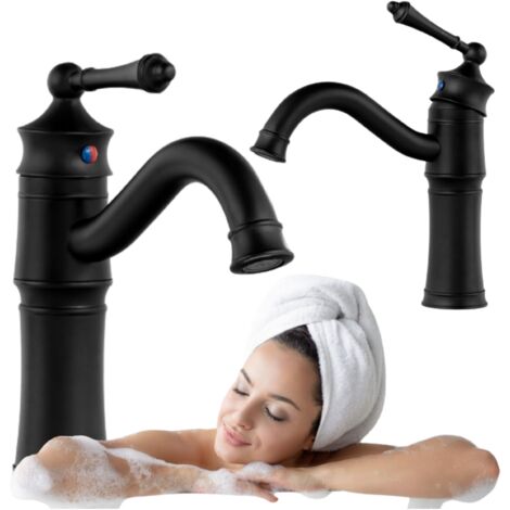 ADELITA NERO SEM-1089 RUBINETTO LAVABO RETRO