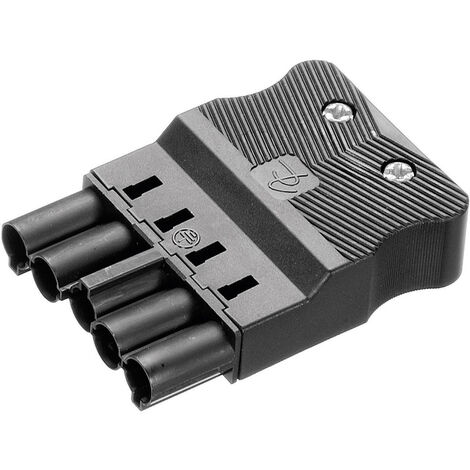 Adels-Contact 18004 Netz-Steckverbinder AC Stecker, gerade Gesamtpolzahl: 4 + PE 16 A Schwarz 1 St.