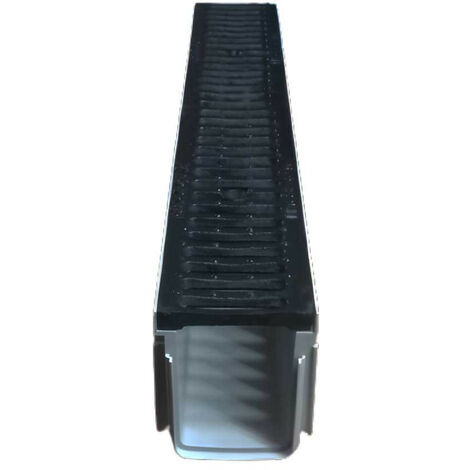 Adequa – Caniveau de voirie haute résistance 500x130x90 mm – Grille en fonte C250 pour trottoirs et zones de circulation – Drainage extérieur