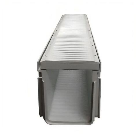 Adequa – Kit caniveau d'évacuation haute résistance – Conduit en polypropylène – Grille circulaire pour évacuation efficace – Dimensions 1000x130x175 mm