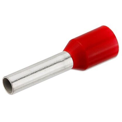 Aderendhülsen rot isoliert - 1,5 mm² - 8 x 14 mm - nach DIN 46228/4 - Beutel 100 Stück